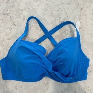 Bleu Rod Beattie Vibrant Blue Underwire Crossback Swim Top